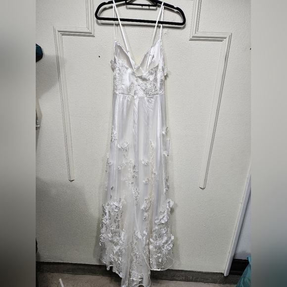 Lulus Profound Elegance Ivory 3D Floral Embroidered Maxi Dress XL Wedding Party - Picture 6 of 14